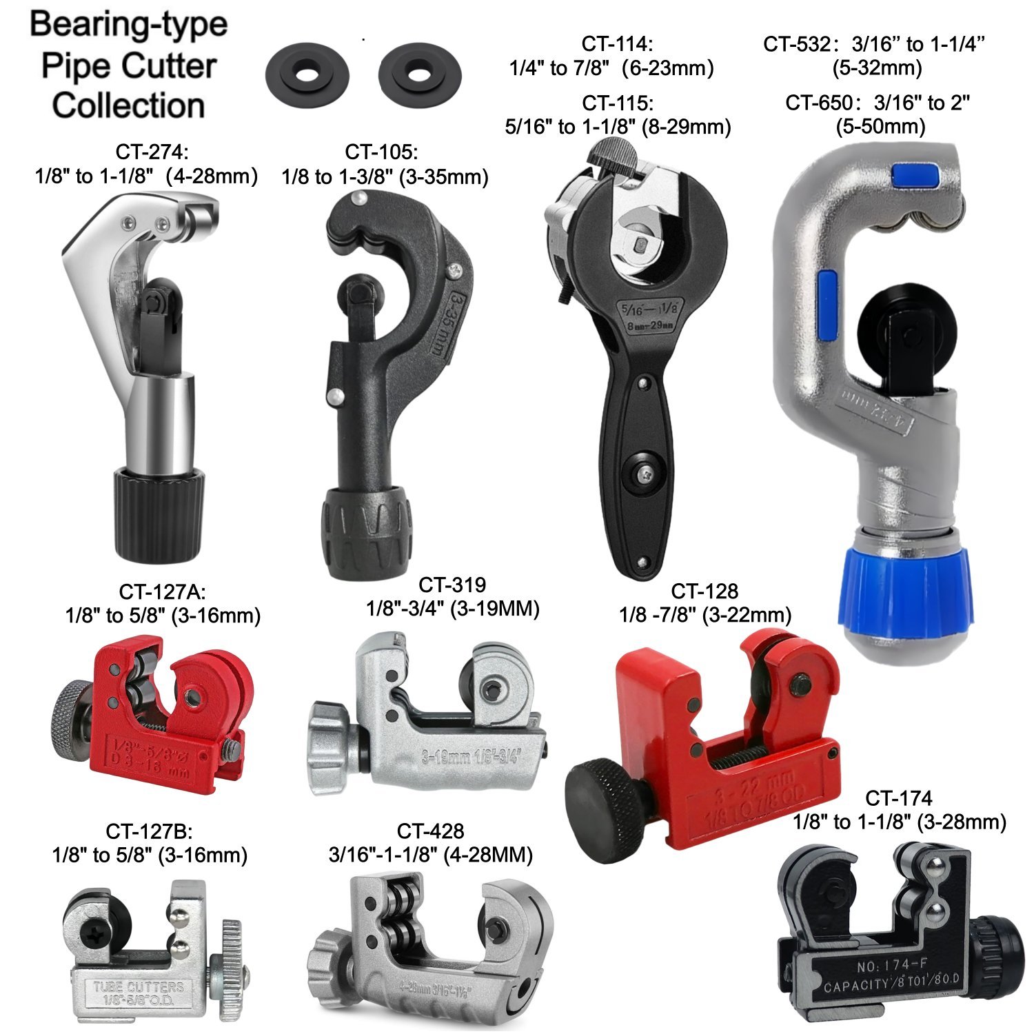 Power Tools Plumbing - Rulmanlı Tip Boru Kesici Döner Manuel