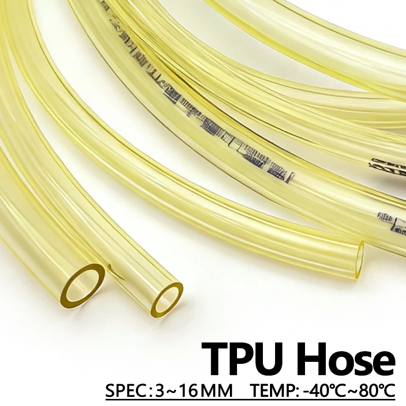 Power Tools Plumbing - 50cm/1/2/3M Sarı TPU Yakıt Gaz Hattı